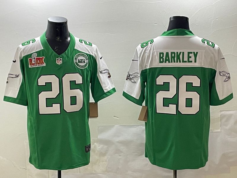 Men Philadelphia Eagles #26 Barkley Green Thanksgiving three generations 2025 Nike Vapor Limited NFL Jersey style 5->philadelphia eagles->NFL Jersey